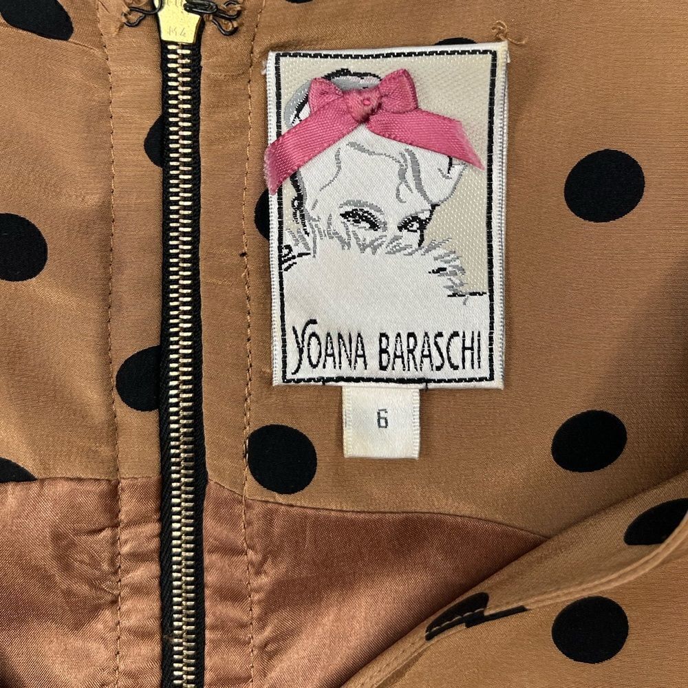 Anthropologie Yoana Baraschi Silk Polka Dot Belted Sleeveless Dress Size 6 - Picture 5 of 9